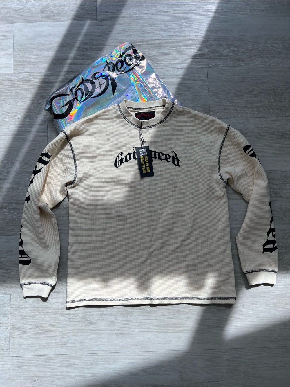 Godspeed Vital OG Logo Thermal Bone Black Size XS NWT Mainline Collection
